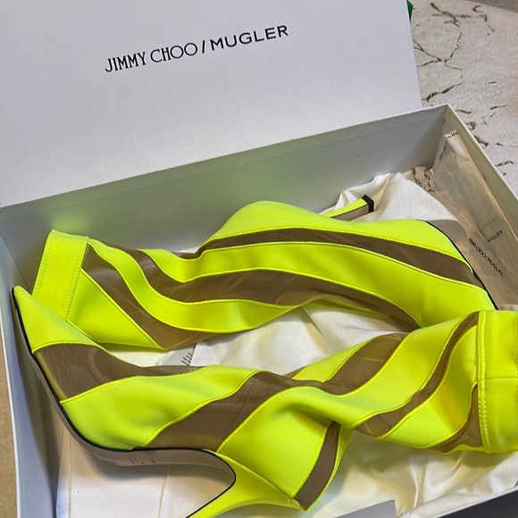 Jimmy Choo + Mugler Mesh Bootie 40 - Picture 1 of 8